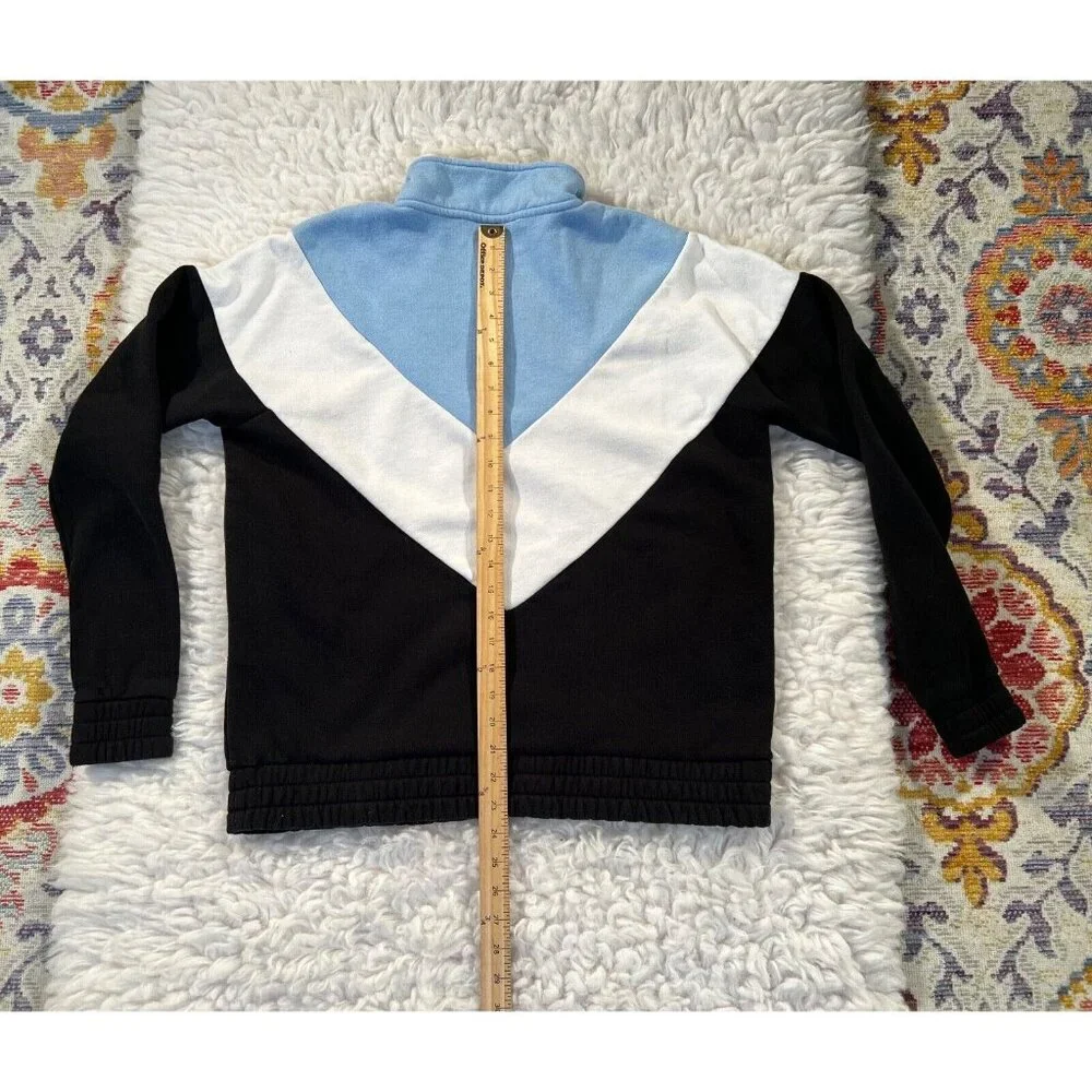 Fila Women Sweatshirt Large Chevron ¼ Zip Long Sleeve Blue Black White - Picture 5 of 7